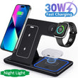 Fast Wireless Charger Stand 3 in 1 Charging Station For iPhone Apple Watch Airpods Pro