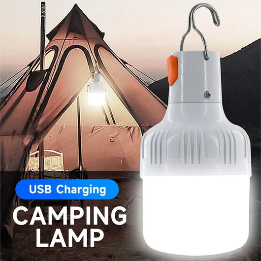 Outdoor USB Rechargeable Portable Lantern LED Lamp Light Bulb Camping Fishing